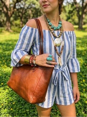 Fossil Sydney Brown Leather tote